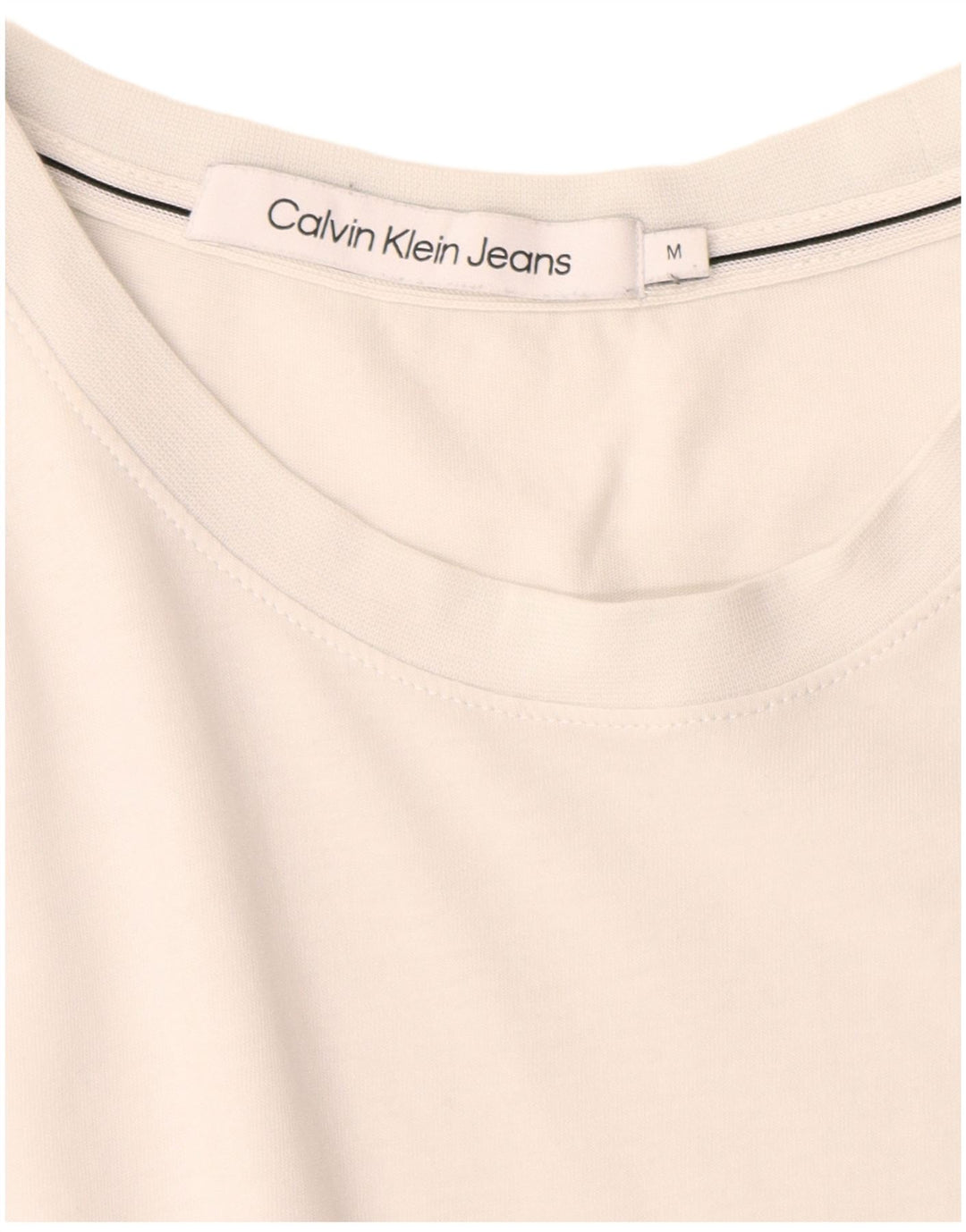 Calvin Klein Jeans Herre T-Shirt Top Medium Hvid Bomuld