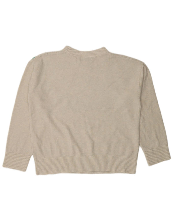 Marks & Spencer Womens Crew Neck Jumper Sweater UK 14 Medium Beige