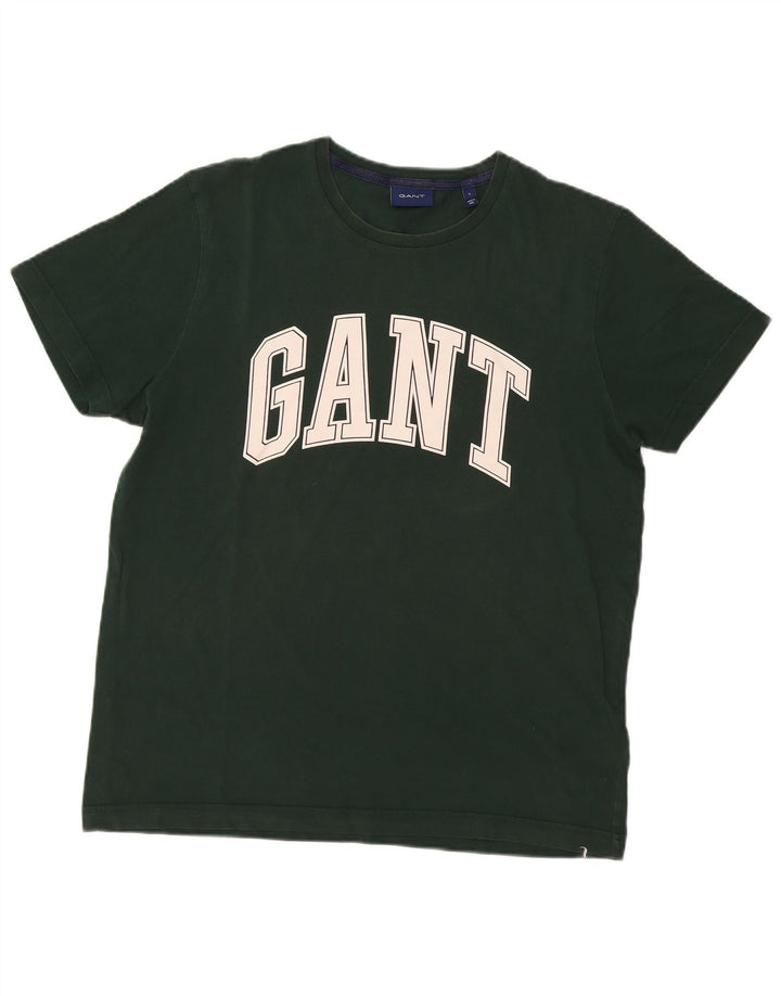 Gant Herre grafisk T-shirt Top Stor grøn bomuld