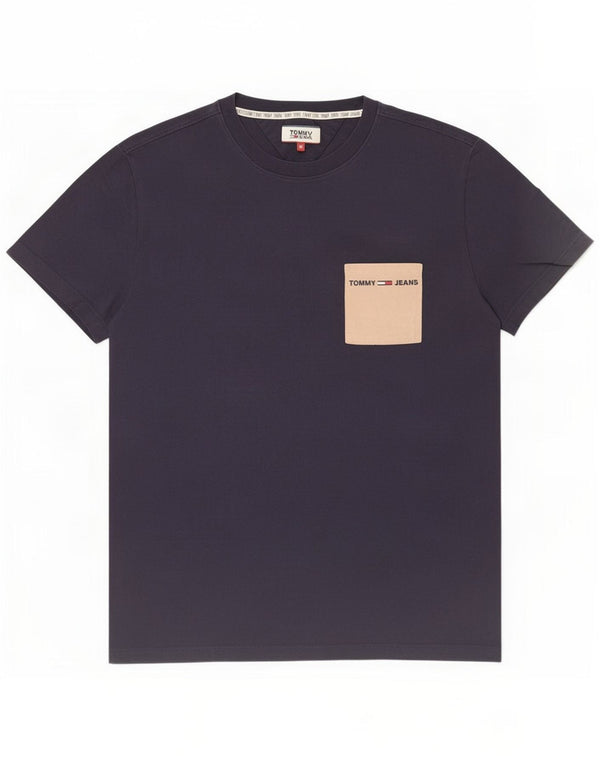 Tommy Hilfiger Herre T-shirt Top Medium Navy Blue Cotton
