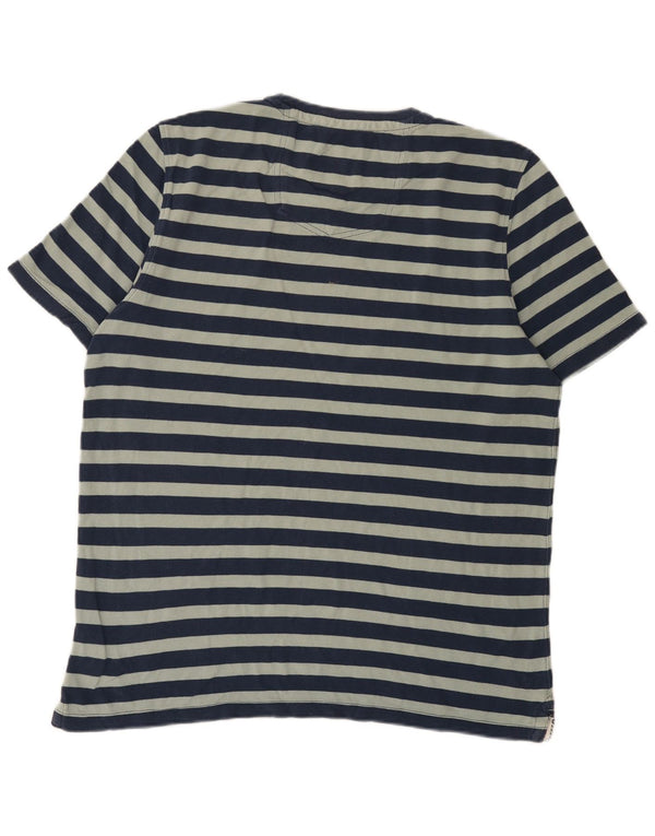 Fat Face Mens T-Shirt Top XL Navy Blue Striped Cotton
