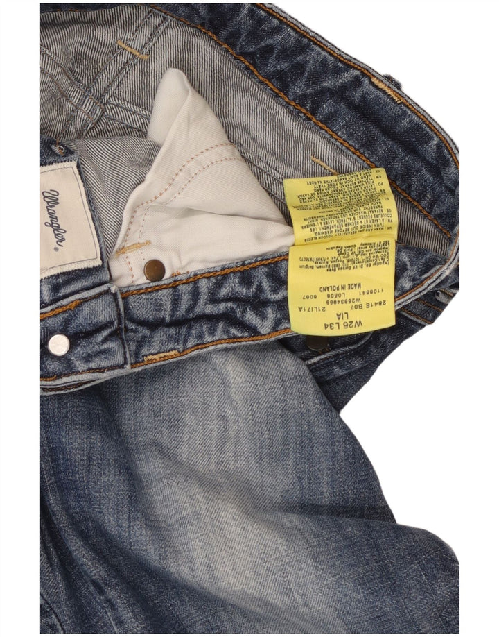Wrangler Dame Lia Straight Jeans W26 L34 Blå Bomuld