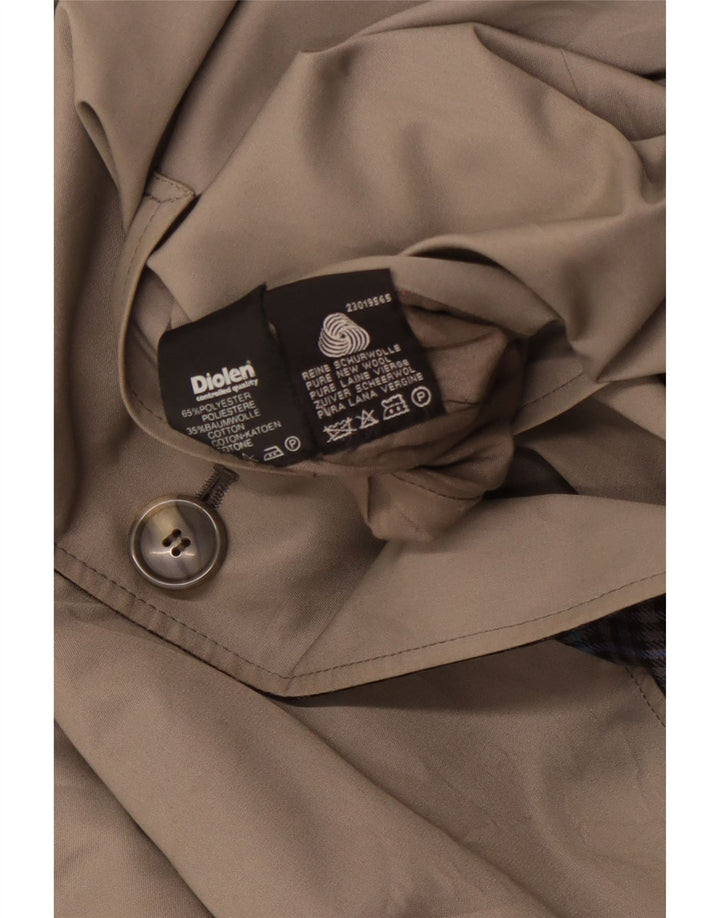DIOLEN Vendbar Trench Coat til mænd UK 40 Large Grey Check Polyester