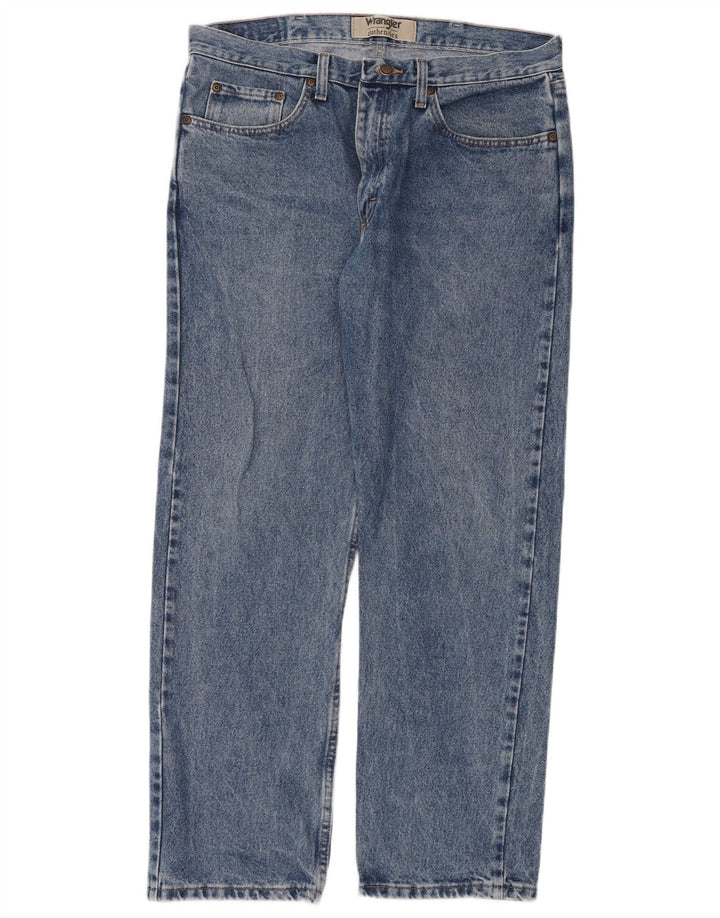 Wrangler Straight Jeans til mænd W35 L30 blå bomuld