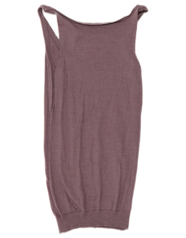 Massimo Dutti Dame Vest Tank Top UK 12 Medium Lilla Uld