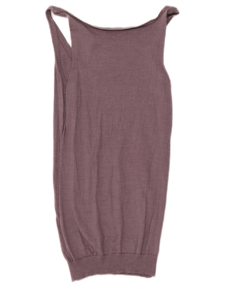 Massimo Dutti Dame Vest Tank Top UK 12 Medium Lilla Uld
