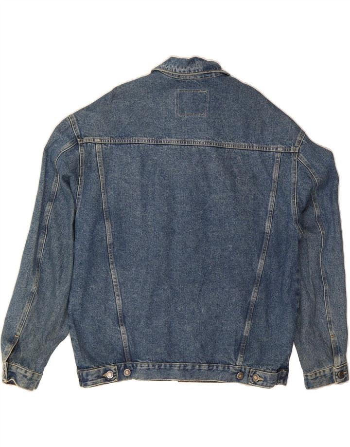 VINTAGE Denimjakke til mænd UK 40 Large Blue Cotton