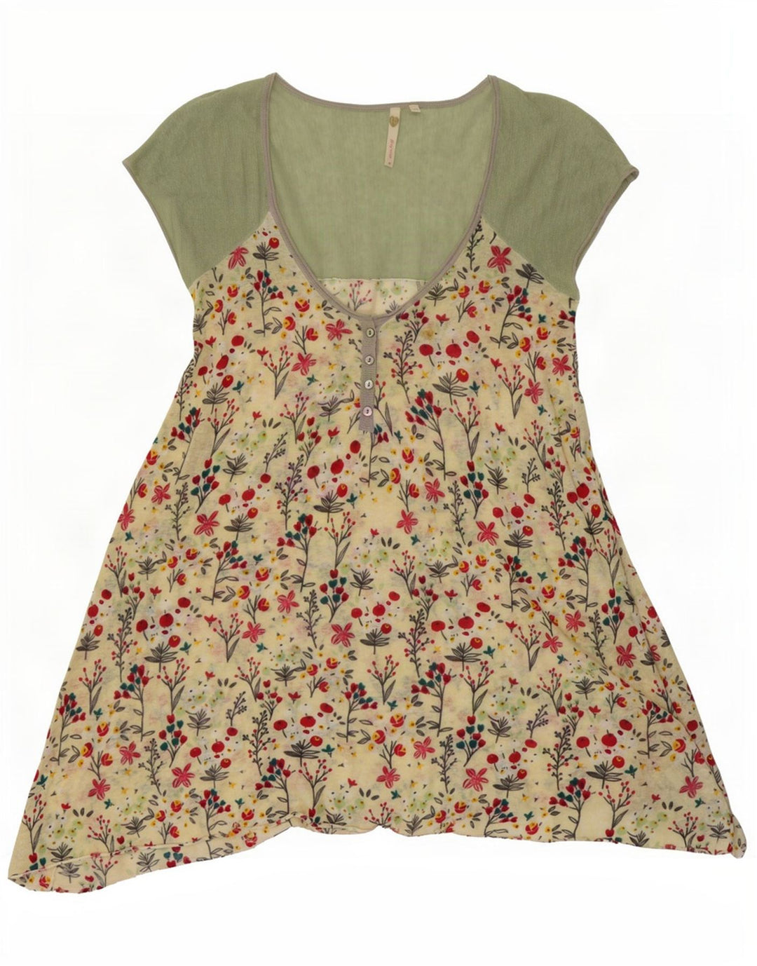 White Stuff Womens Asymmetrisk Tunika Kjole UK 14 Medium Multicolored Floral