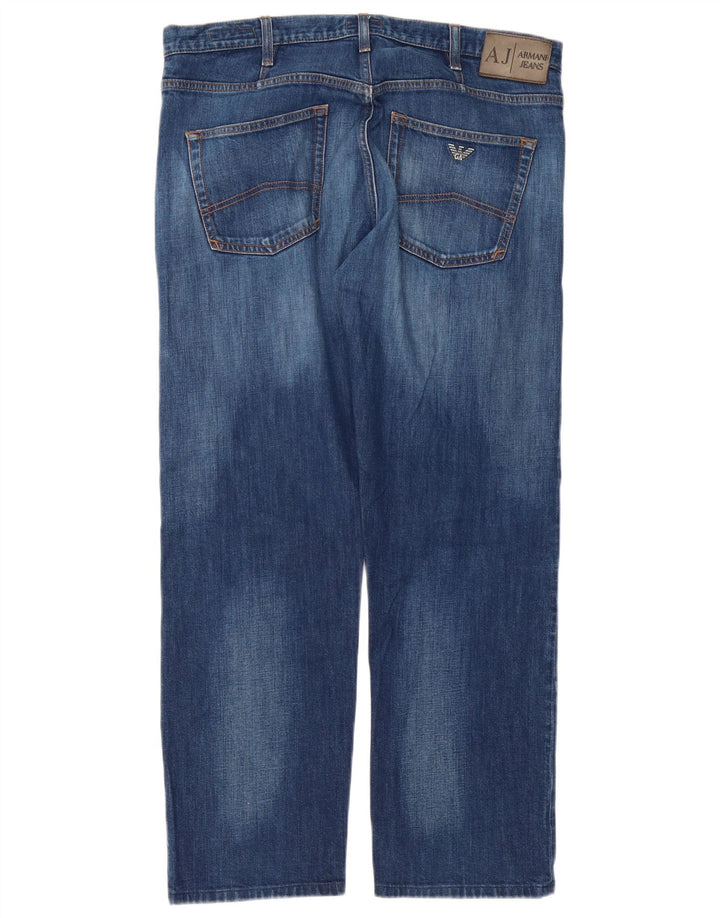 Armani Herre Regular Straight Jeans W36 L30 Blå Bomuld