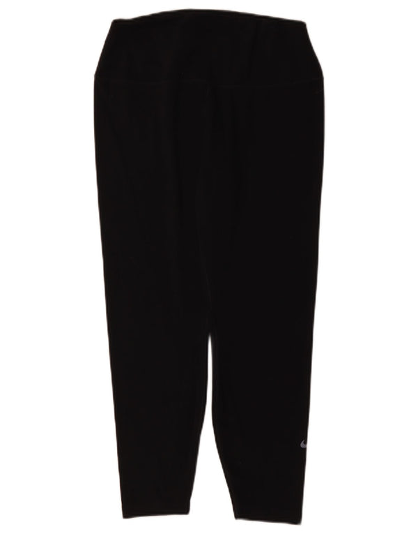 Nike Dame Dri Fit Leggings UK 16 Large Black Polyester
