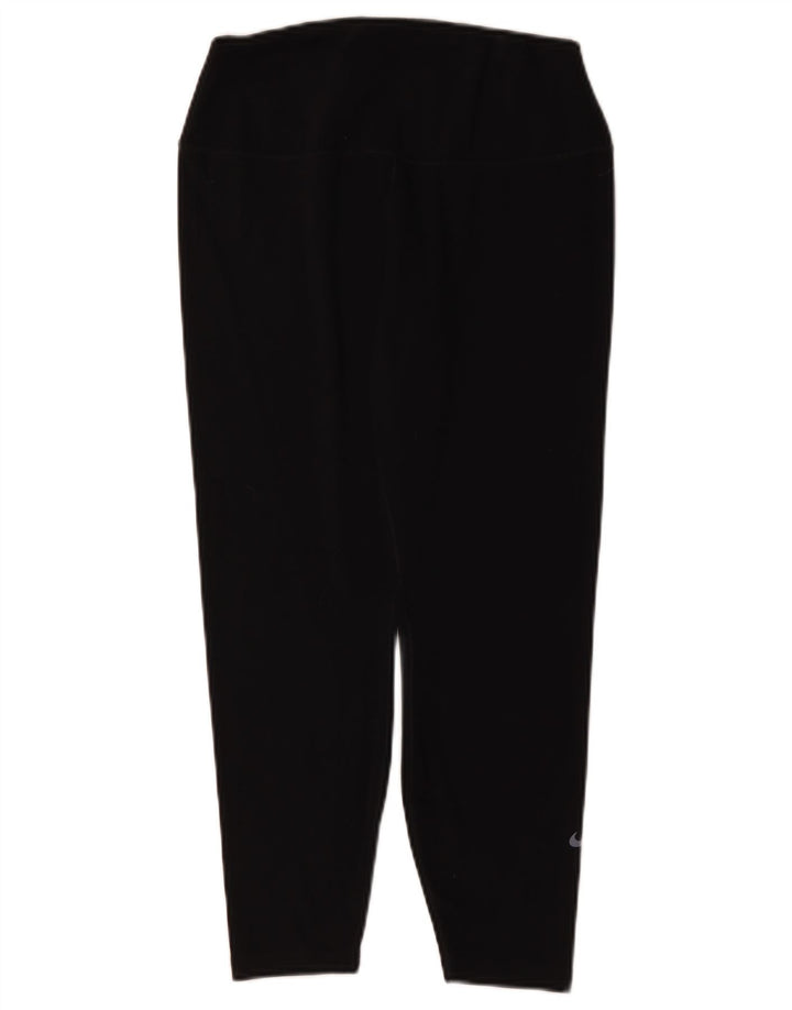Nike Dame Dri Fit Leggings UK 16 Large Black Polyester