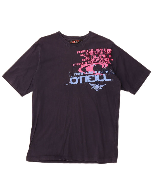 O'Neill Mens Graphic T-Shirt Top Medium Navy Blue Cotton