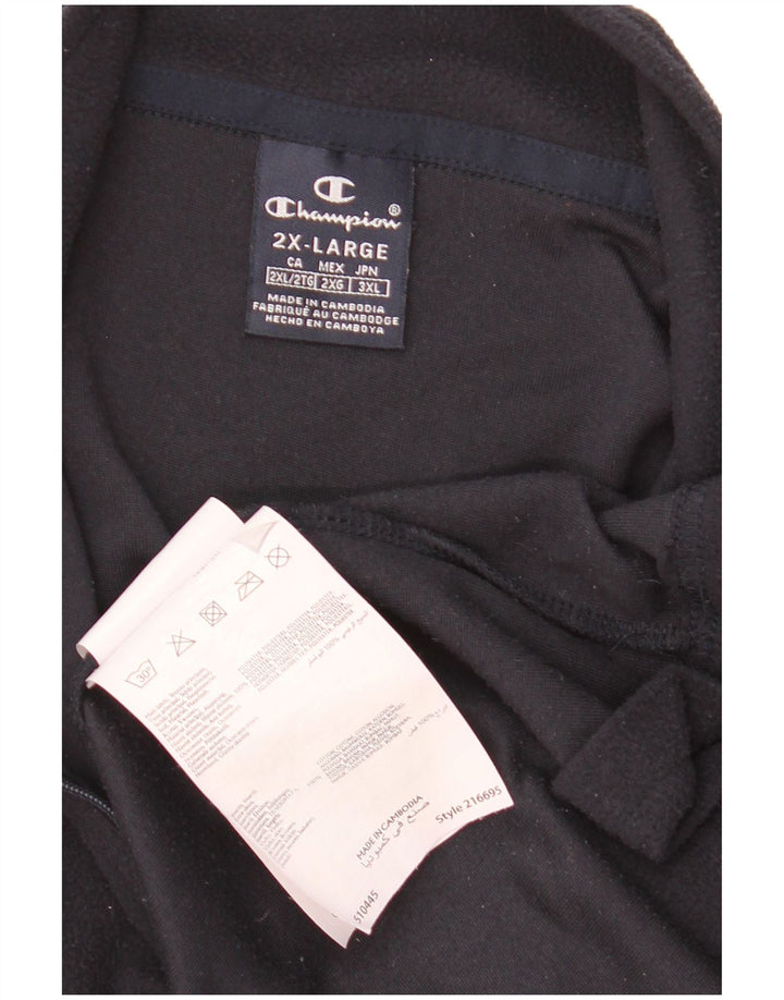 Champion herre lynlås hals fleece trøje 2XL marineblå polyester