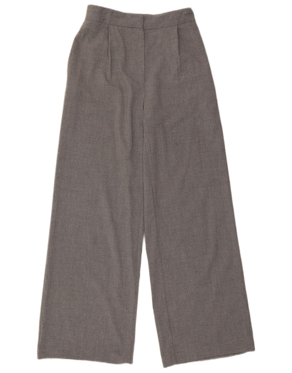 Zara kvinders højtaljede brede ben Casual bukser Small W26 L31 Grå