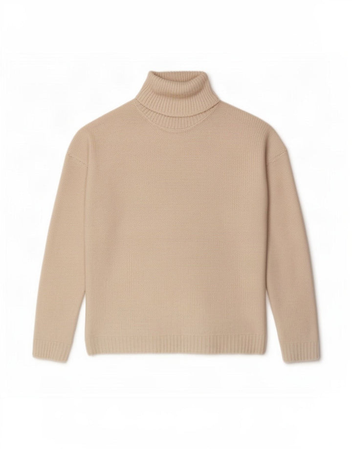 Zara Dame Rullehals Sweater UK 14 Medium Off White