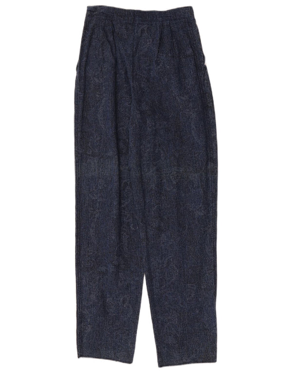 Vintage koniske jeans til piger 15-16 år W26 L31 Marineblå Paisley