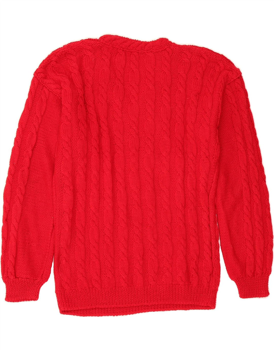 VINTAGE Womens V-Neck Jumper Sweater UK 14 Large Red Vintage Vintage and Second-Hand Vintage from Messina Hembry 