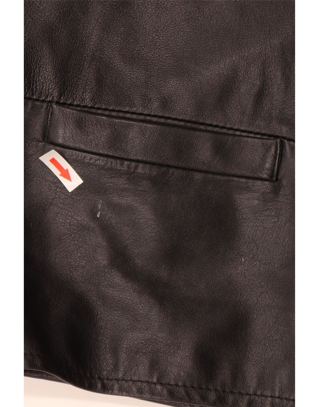 Vintage Dame Longline Læder Gilet UK 16 Large Black Læder