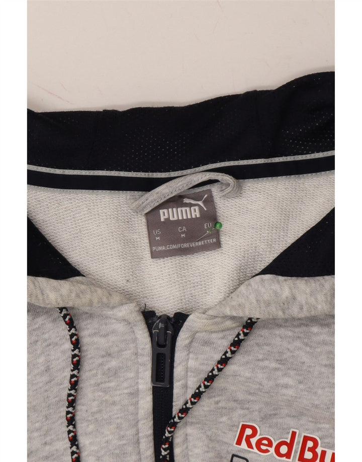 PUMA Mens Zip Hoodie Sweater Medium Grey Colourblock Cotton Vintage Puma and Second-Hand Puma from Messina Hembry 