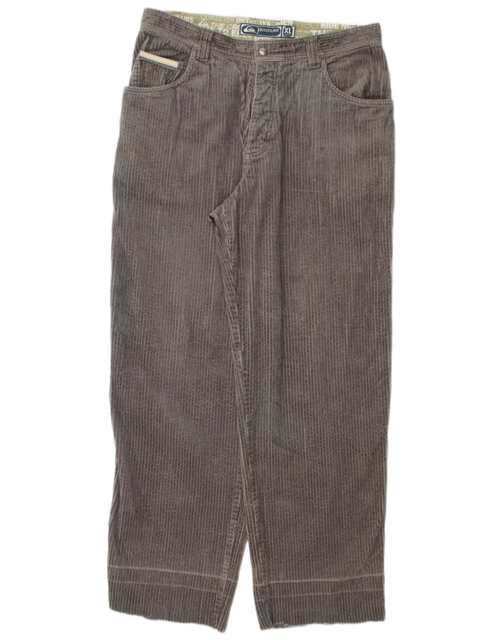 QUIKSILVER Lige fløjlsbukser til mænd XL W36 L32 Grå bomuld