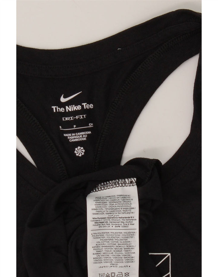 Nike Dame Dri Fit Grafisk Vest Top UK 10 Small Black Polyester