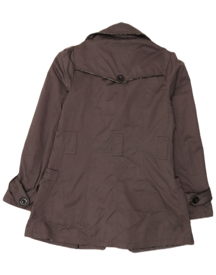 Lipsy Womens Trench Coat UK 12 Medium Grey Polyester