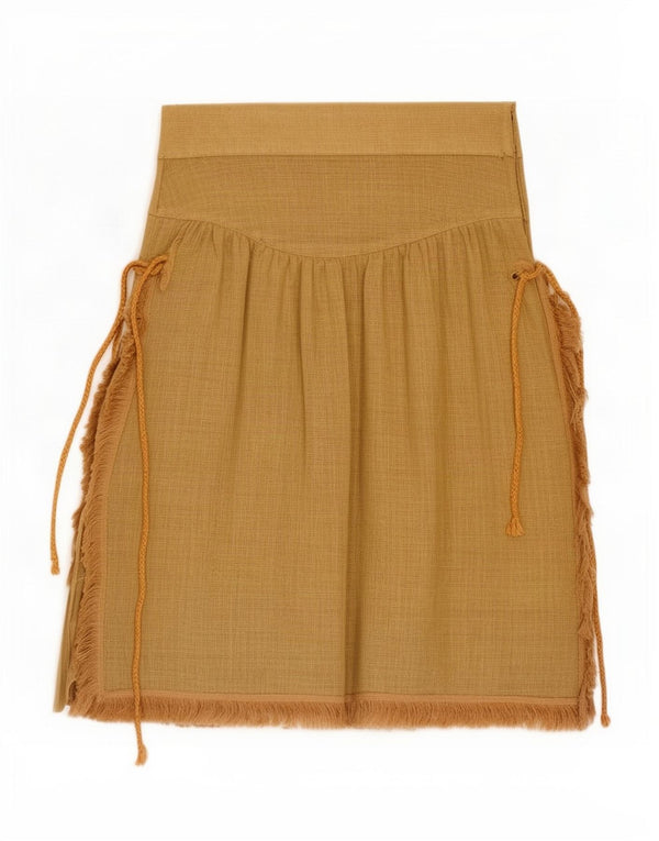 Vintage Dame A-Line nederdel IT 44 Medium W28 Khaki Linen