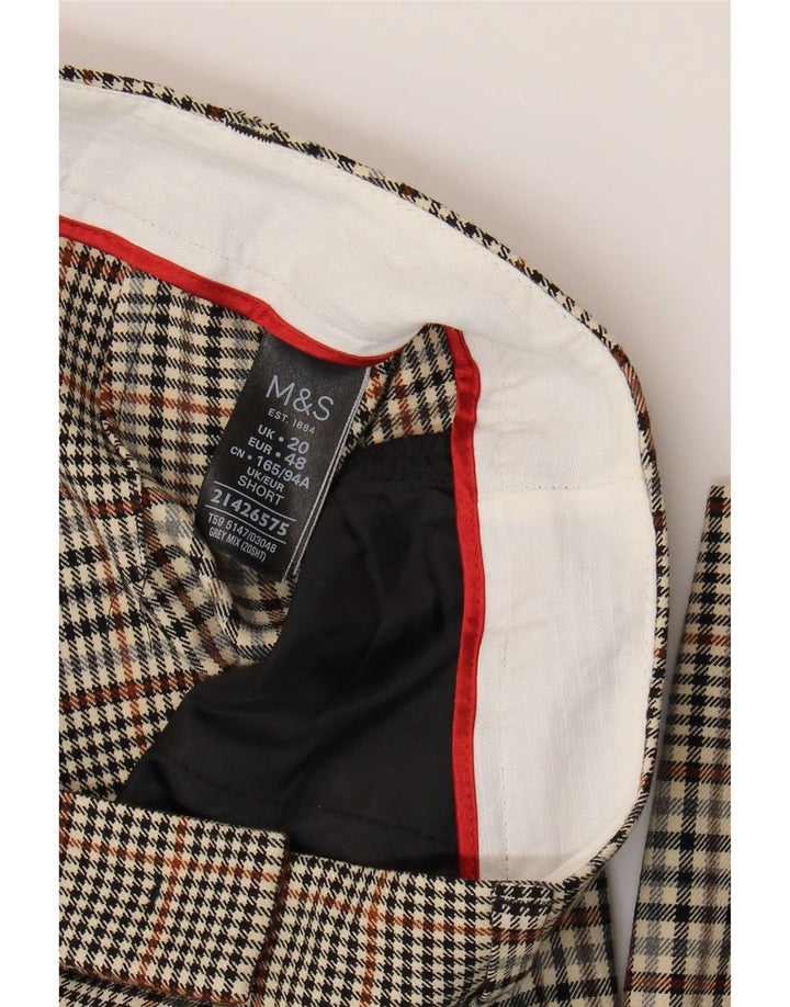 Marks & Spencer Dame Cropped Trousers UK 20 2XL W40 L25 Multicolored