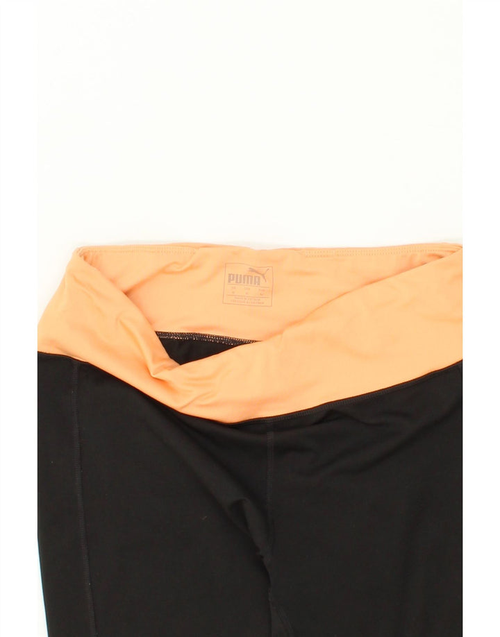 PUMA Womens Leggings UK 12 Medium  Black Colourblock Polyester Vintage Puma and Second-Hand Puma from Messina Hembry 