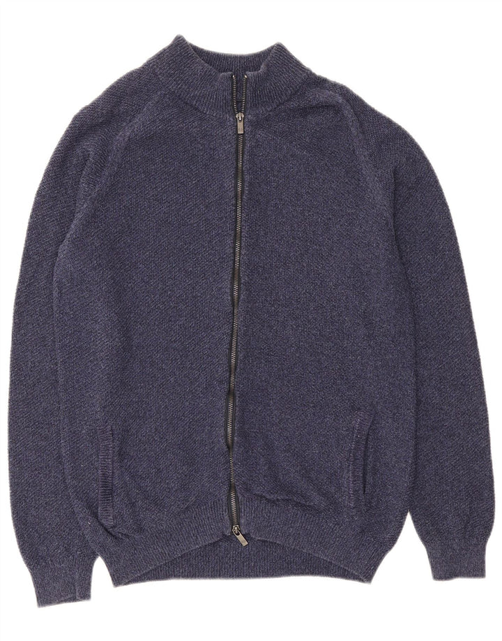 Massimo Dutti Herre Cardigan Sweater Stor Marineblå Bomuld