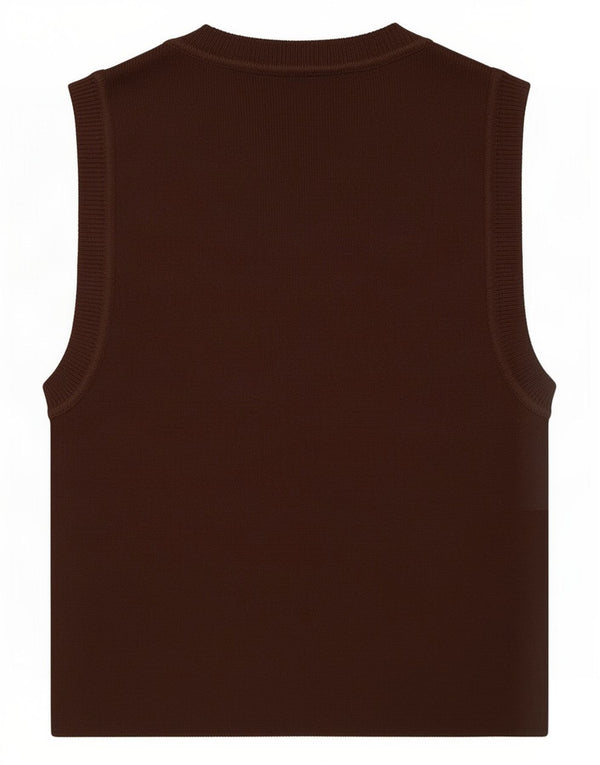 Zara Womens Crop Vest Top UK 8 Small Brown Viscose