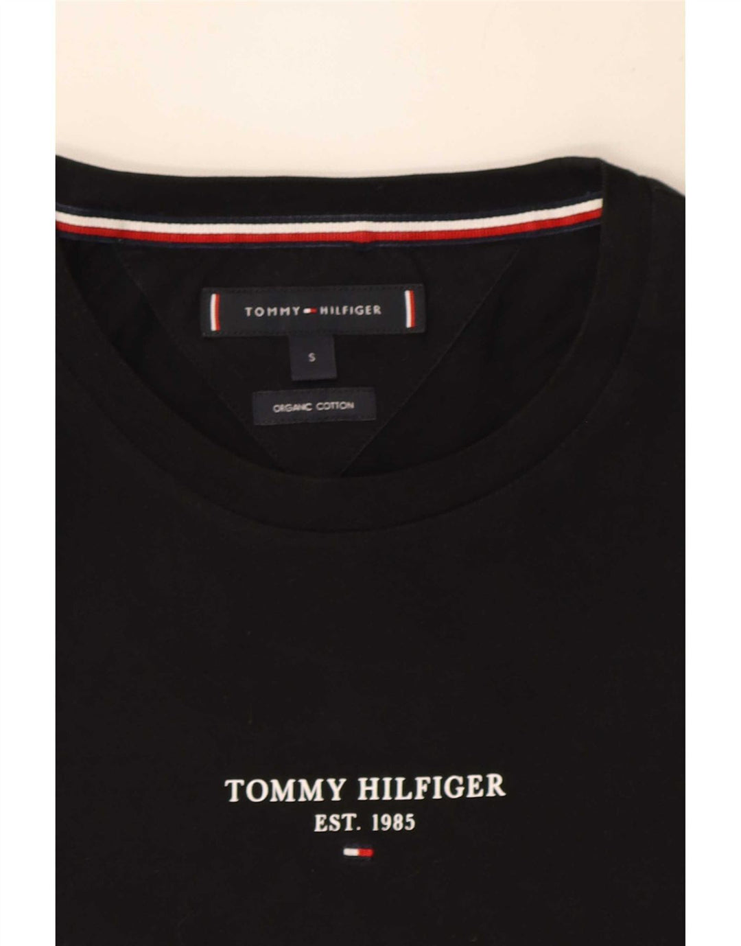 Tommy Hilfiger Herre T-Shirt Top Lille Sort Bomuld