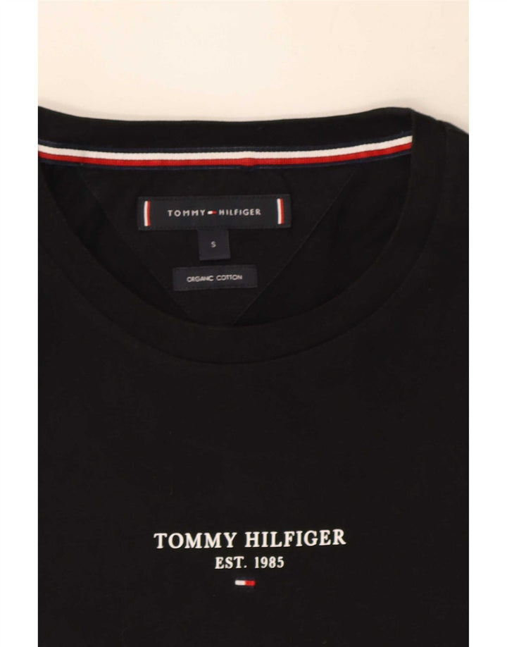 Tommy Hilfiger Herre T-Shirt Top Lille Sort Bomuld