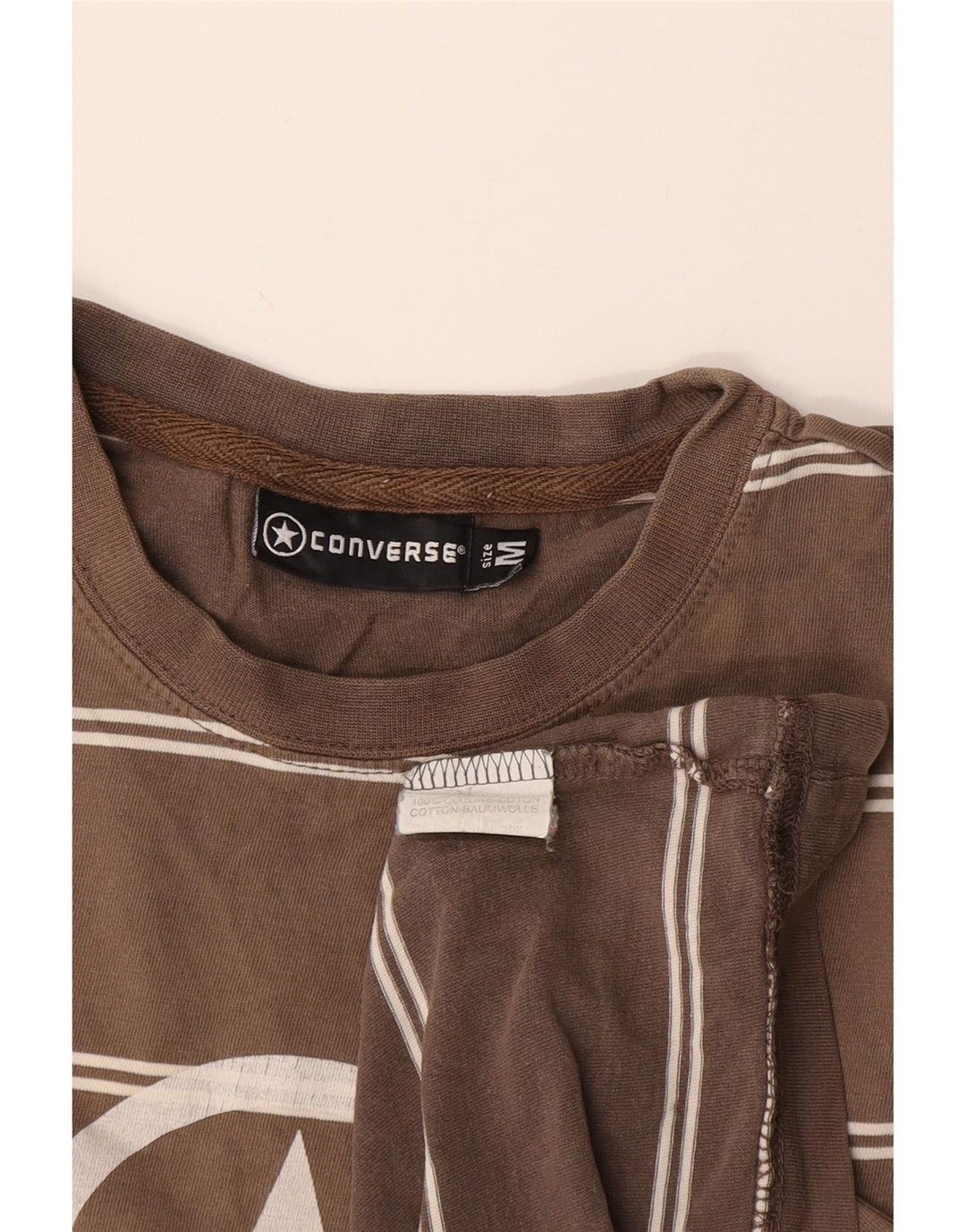 Converse grafisk t-shirt til mænd, medium brun stribet bomuld