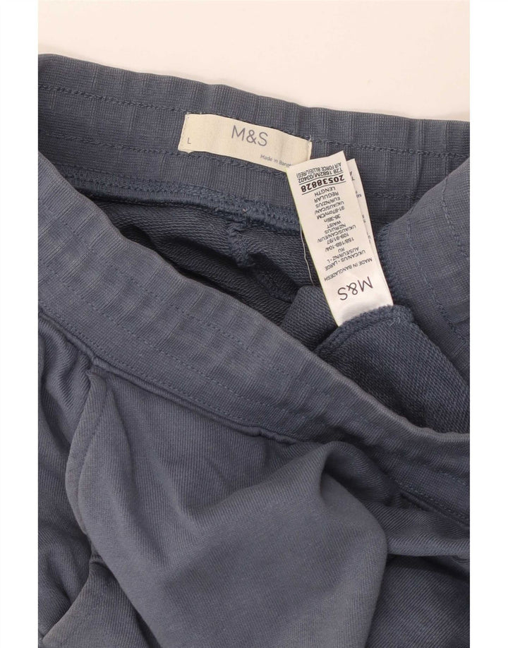 Marks & Spencer Sportsshorts til mænd Large Blue Cotton