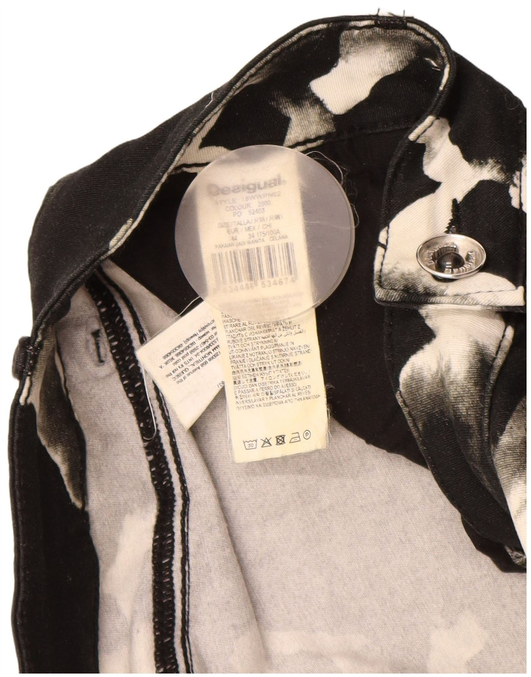 DESIGUAL Skinny Casual Bukser til kvinder EU 44 XL W34 L31 Sort dyreprint