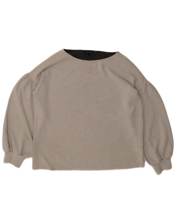 French Connection Dame Boat Neck Jumper Sweater UK 16 Large Grey