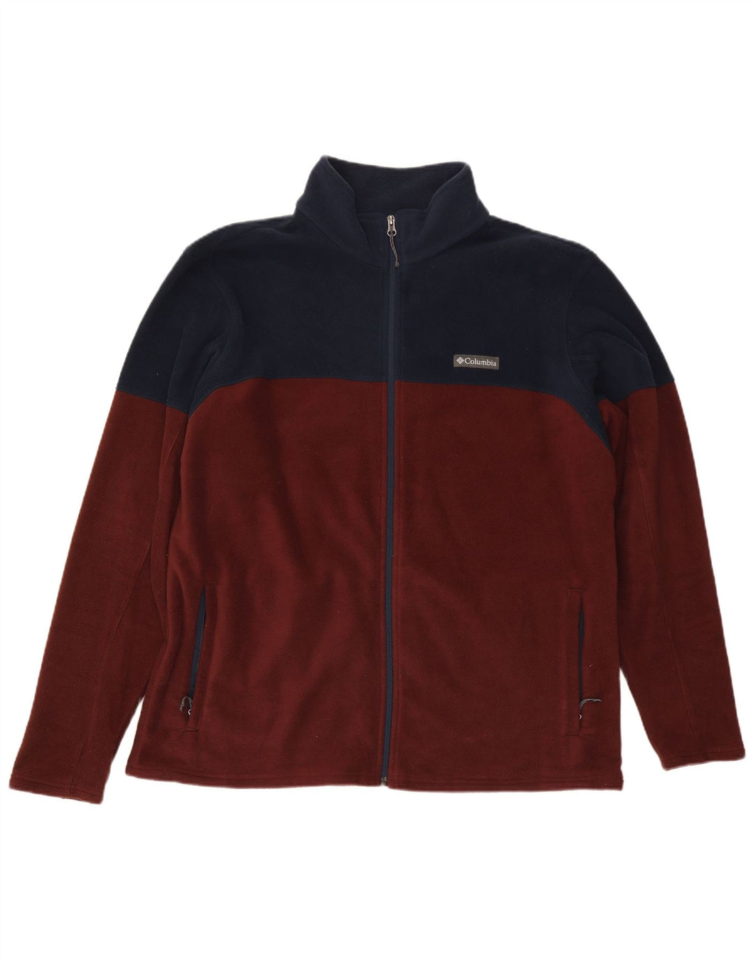 Columbia Herre fleecejakke UK 44 2XL Maroon Colourblock Polyester