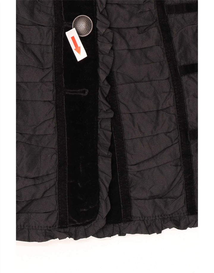 Vintage dame 4-knaps blazerjakke UK 14 Medium Black Colourblock