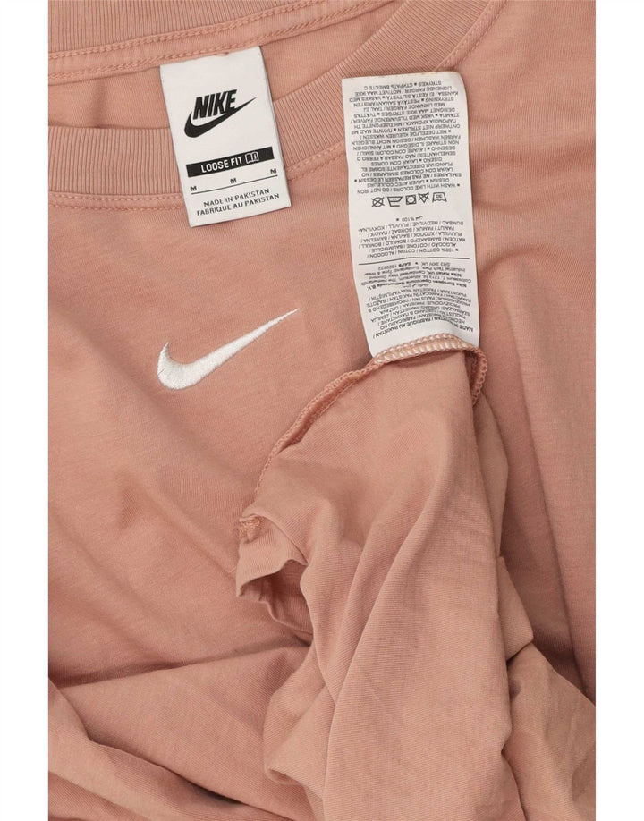 Nike Herre Loose Fit T-shirt Top Medium Pink Bomuld