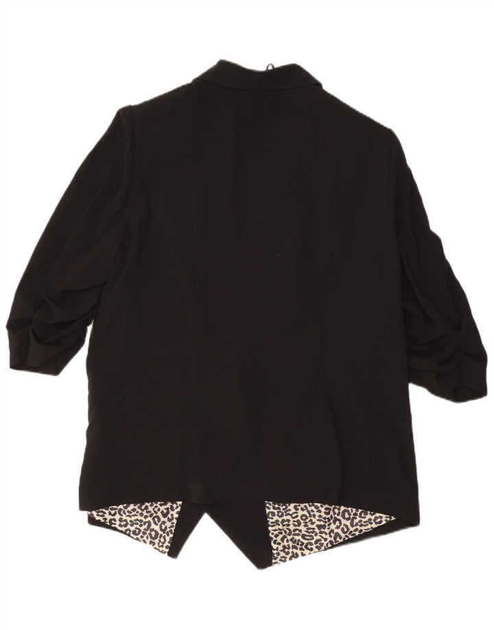 MARKS & SPENCER Dame 3/4 ærmet åben blazerjakke UK 20 2XL Sort