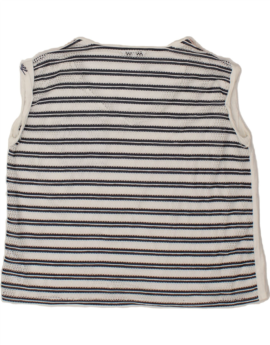 DESIGUAL Womens Abstract Pattern Sleeveless Blouse Top UK 16 Large White Vintage Desigual and Second-Hand Desigual from Messina Hembry 