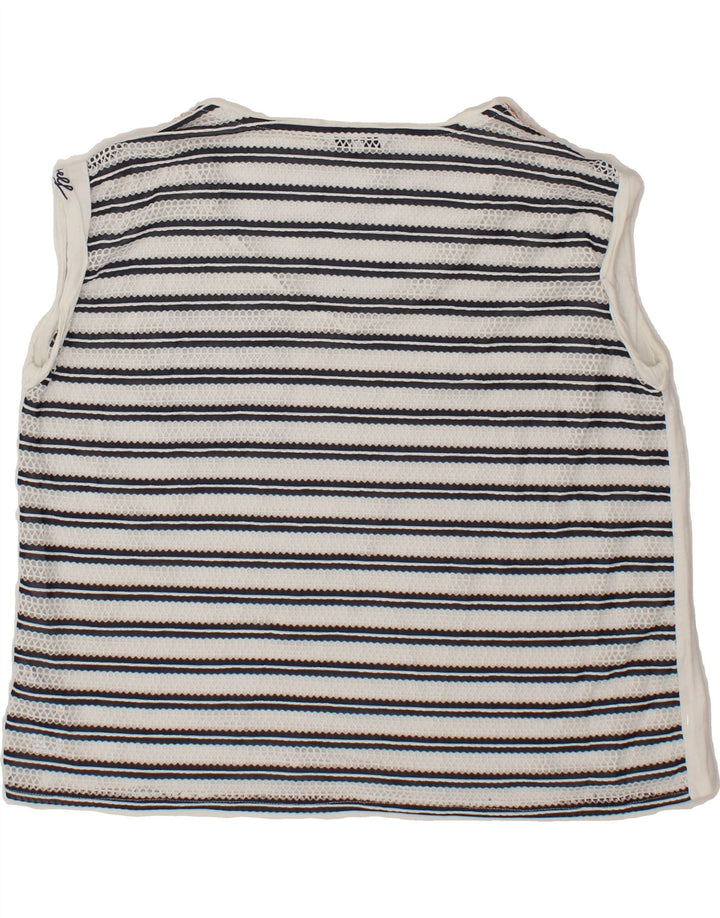 DESIGUAL Womens Abstract Pattern Sleeveless Blouse Top UK 16 Large White Vintage Desigual and Second-Hand Desigual from Messina Hembry 