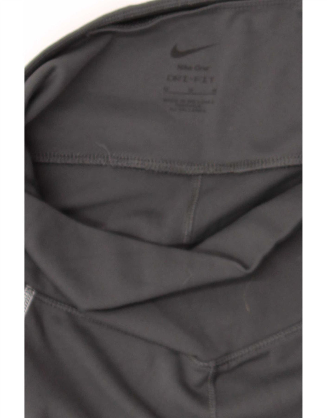 Nike Dame Dri Fit Crop Leggings UK 12 Medium Sort Polyester