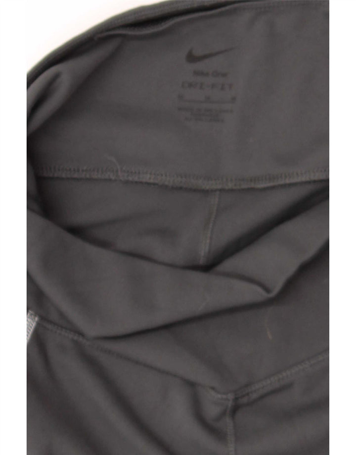 Nike Dame Dri Fit Crop Leggings UK 12 Medium Sort Polyester