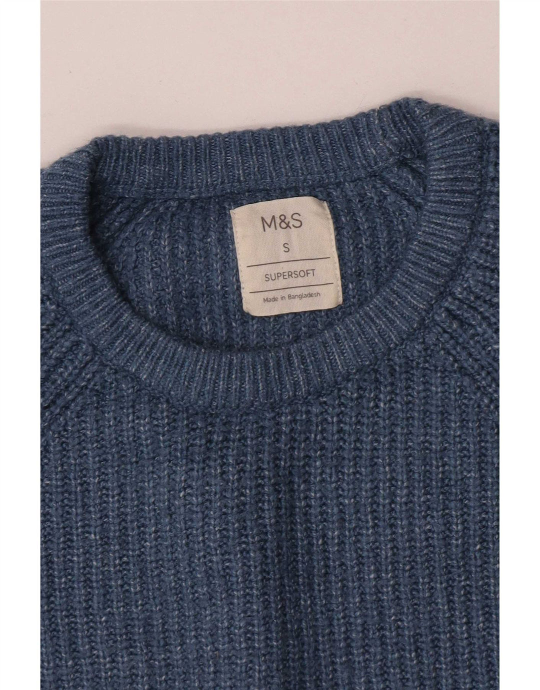 Marks & Spencer Herre sweater med rund hals, lille blå Fair Isle