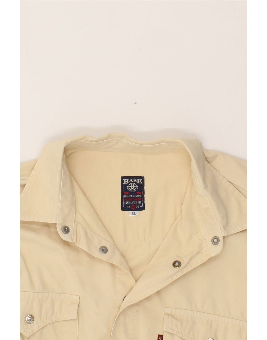 BASE 92 Mens Shirt XL Yellow Cotton Vintage Base 92 and Second-Hand Base 92 from Messina Hembry 