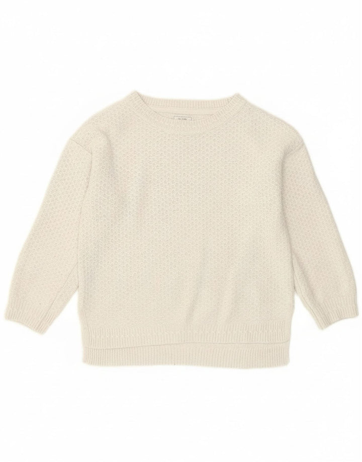 Fat Face Dame Boat Neck Jumper Sweater UK 8 Small White Viscose