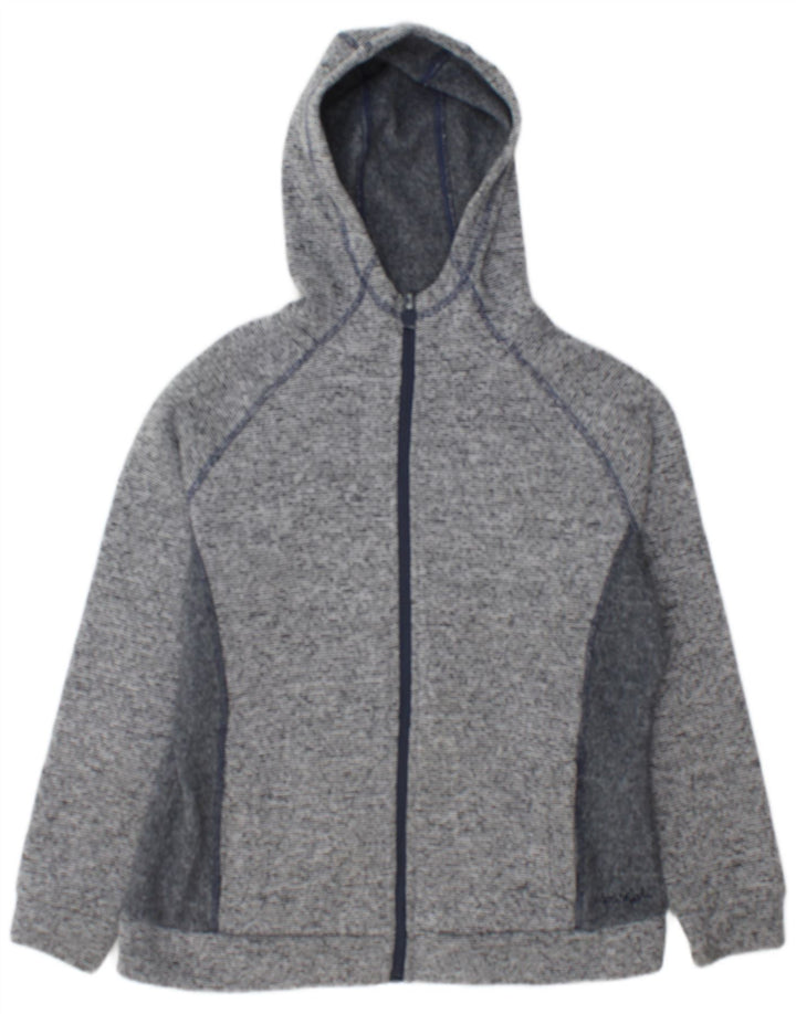 Weird Fish Kvinders Zip Hoodie Sweatshirt UK 14 Large Grå Mønstret Polyester