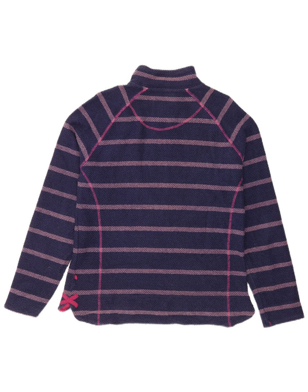 Weird Fish Dame 1/4 Zip Sweatshirt Jumper UK 14 Mellem marineblå stribet